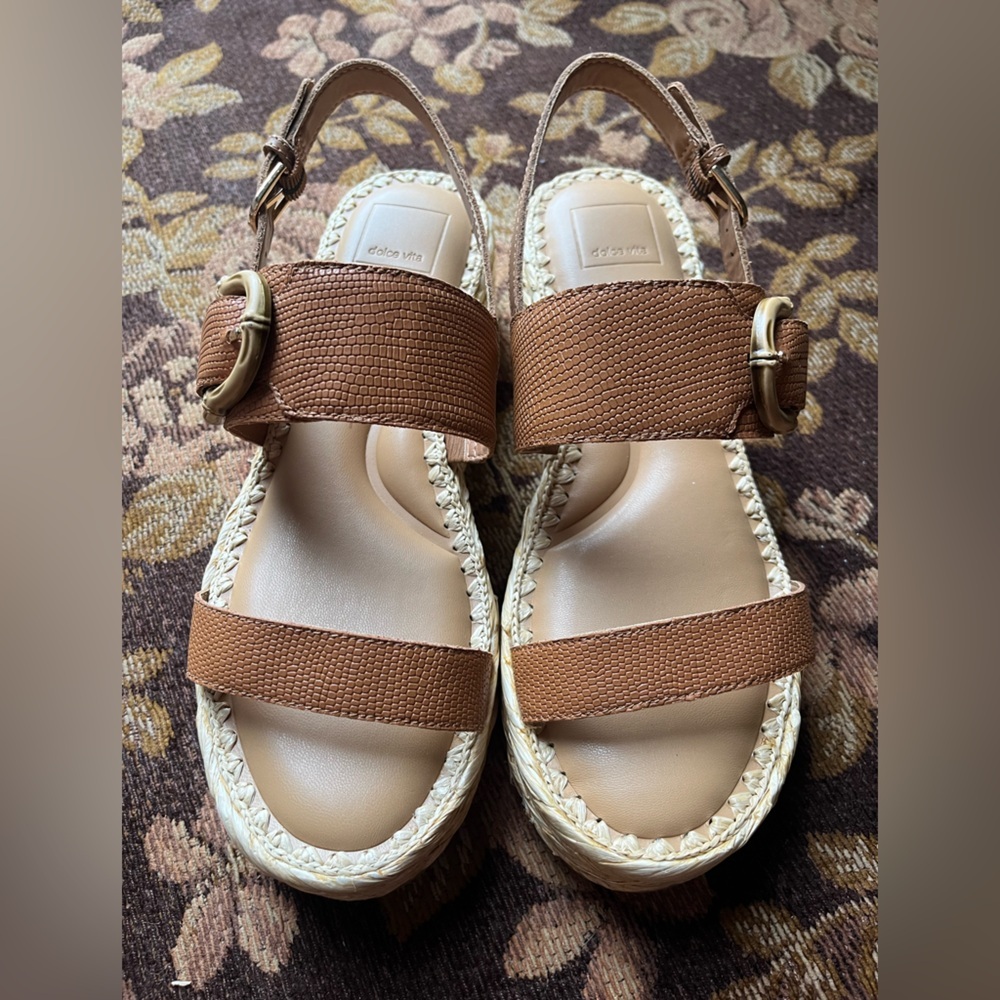 Dolce Vita Tan Leather Wedge Sandals “Chera” style various sizes - Picture 15 of 15